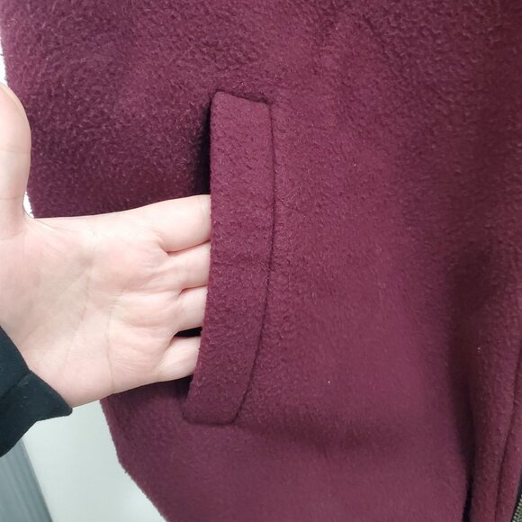 Kelly Sport Women's Vintage Burgundy Zip Front Fleece Vest Made in Canada Sz‎ S - Picture 2 of 5